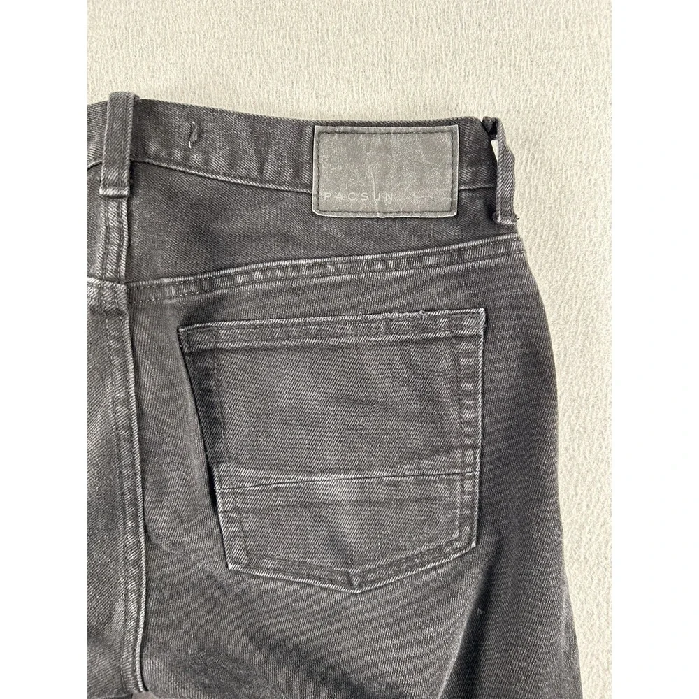 PACSUN Men's Black Distressed Ripped Skinny Jeans Comfort Stretch Size 28x30.5